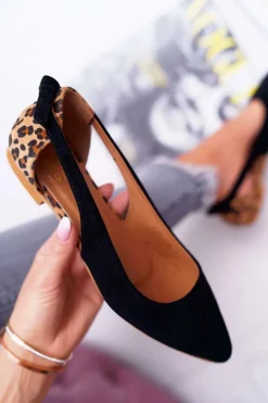 Lu Boo Baleriny W Szpic Zamsz Czarne Better