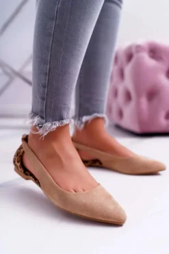 Lu Boo Baleriny W Szpic Zamsz Beżowe Better