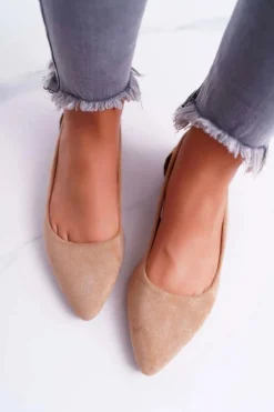 Lu Boo Baleriny W Szpic Zamsz Beżowe Better