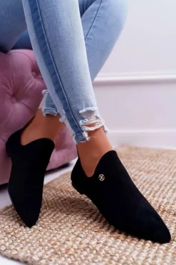 Lu Boo Botki Z Wycięciami Czarne Chelsea