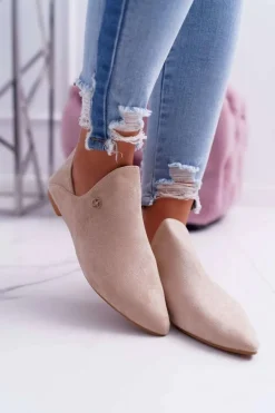 Lu Boo Botki Z Wycięciami Beżowe Chelsea