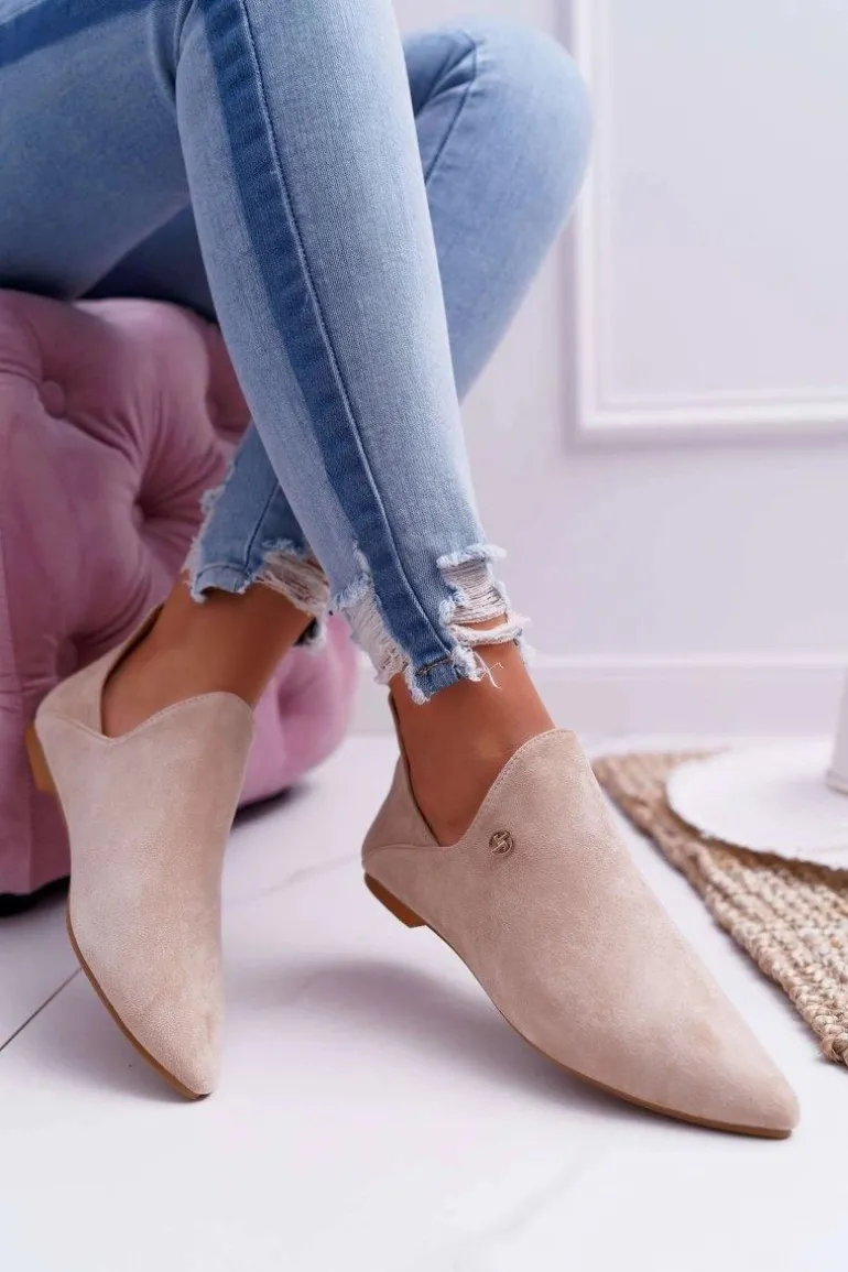 Lu Boo Botki Z Wycięciami Beżowe Chelsea