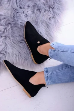 Lu Boo Czarne Botki Z Wycięciami Zamek Chelsea