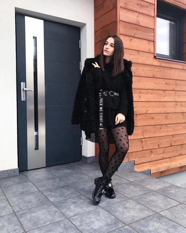 Lu Boo Czarne Lakierowane Botki Z Wycięciami Rock Girl