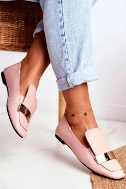 Lu Boo Damskie Lordsy Różowe Złota Blaszka Harlem