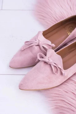 Lu Boo Różowe Baleriny W Szpic Lordsy Zamsz Feliciano