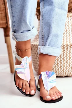 Lu Boo Sandałki Odblaskowe Japonki Na Rzepy Lottie