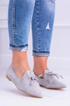 Lu Boo Szare Baleriny W Szpic Lordsy Zamsz Feliciano