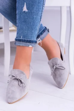 Lu Boo Szare Baleriny W Szpic Lordsy Zamsz Feliciano