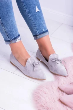 Lu Boo Szare Baleriny W Szpic Lordsy Zamsz Feliciano