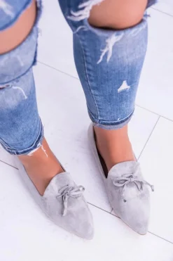 Lu Boo Szare Baleriny W Szpic Lordsy Zamsz Feliciano