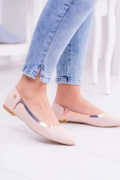 Lu Boo Transparentne Holograficzne Balerinki w Szpic Róż Lison