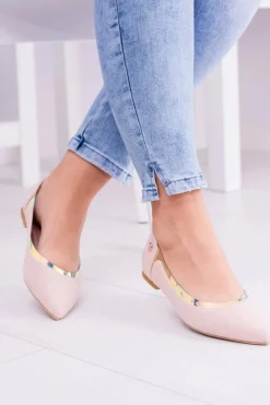 Lu Boo Transparentne Holograficzne Balerinki w Szpic Róż Lison