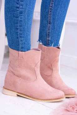 Lu Boo Wsuwane Damskie Botki Za Kostkę Pudrowy Róż Trinity