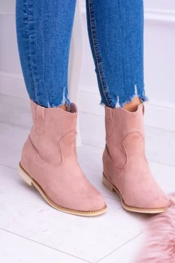 Lu Boo Wsuwane Damskie Botki Za Kostkę Pudrowy Róż Trinity