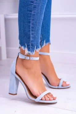 Lu Boo Zamszowe Błękitne Sandały Na Słupku Ripley