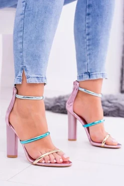 Lu Boo Złoty Róż Sandały Na Słupku Lissa