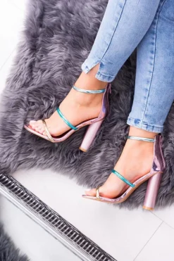 Lu Boo Złoty Róż Sandały Na Słupku Lissa