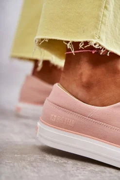 Materiałowe Damskie Tenisówki Big Star KK274020 Nude