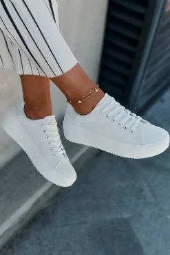 Materiałowe Trampki Damskie Na Platformie Big Star RR274463 Białe