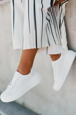 Materiałowe Trampki Damskie Na Platformie Big Star RR274463 Białe