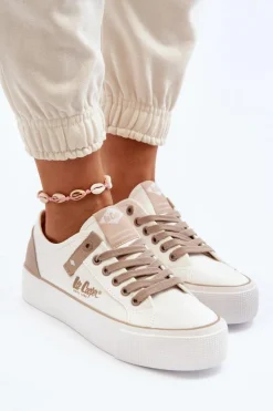 Materiałowe Trampki Damskie Lee Cooper LCW-24-31-2198 Białe