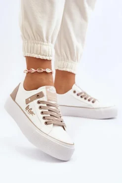 Materiałowe Trampki Damskie Lee Cooper LCW-24-31-2198 Białe