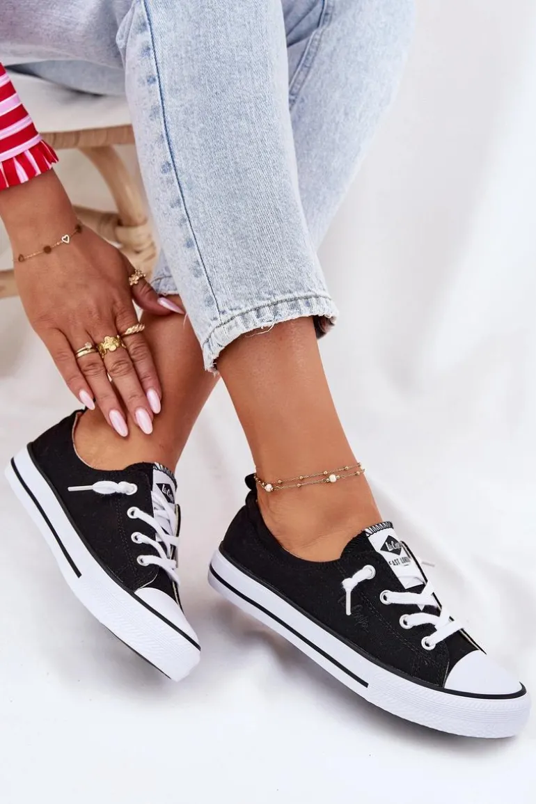 Materiałowe Trampki Damskie Lee Cooper LCW-25-02-3299L Czarne