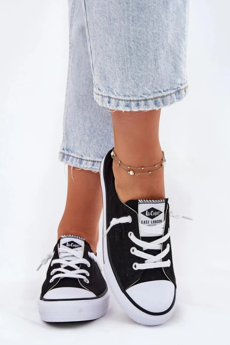 Materiałowe Trampki Damskie Lee Cooper LCW-25-02-3299L Czarne