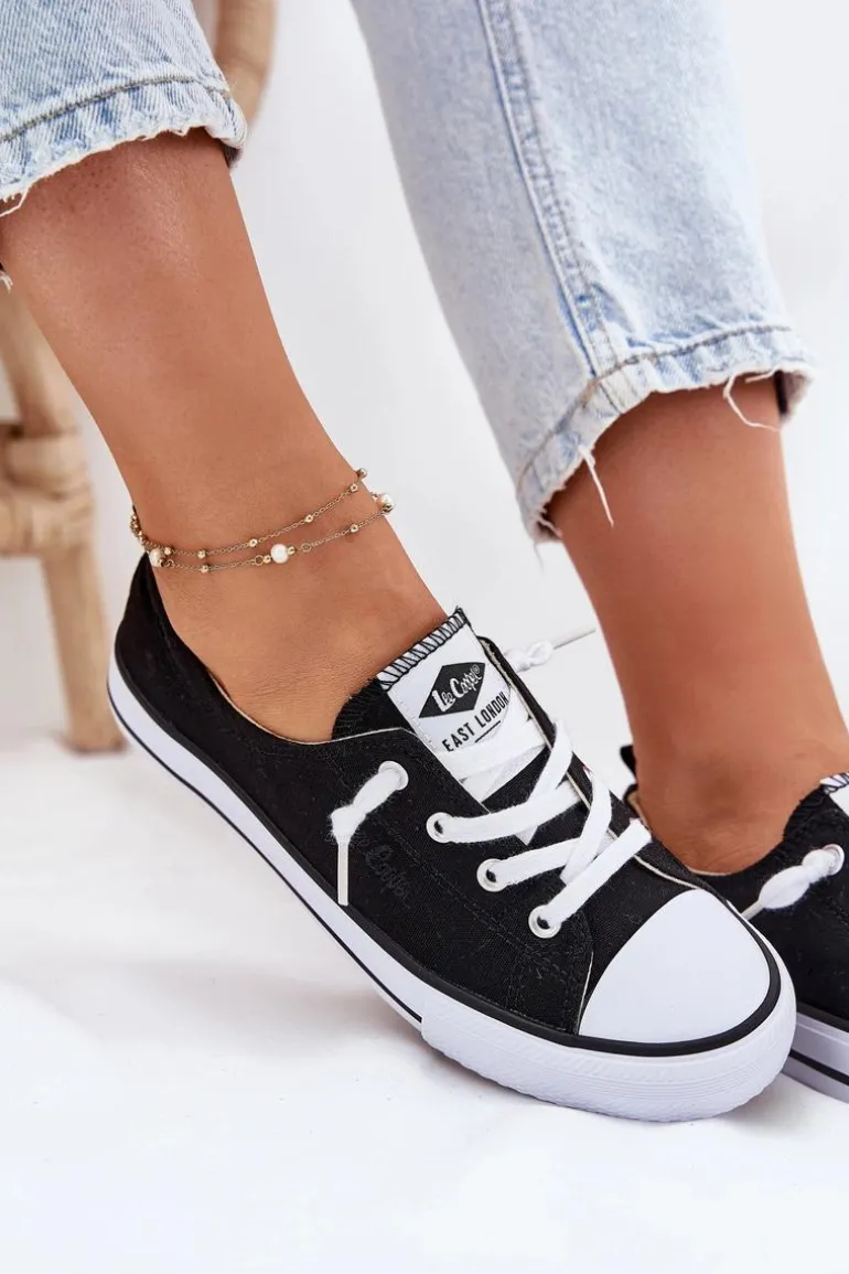 Materiałowe Trampki Damskie Lee Cooper LCW-25-02-3299L Czarne