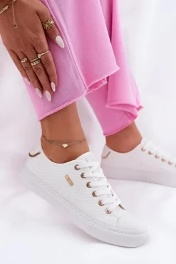 Materiałowe Trampki Damskie Big Star RR274766 Białe