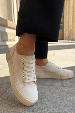 Materiałowe Trampki Damskie Big Star RR274407 Beżowe