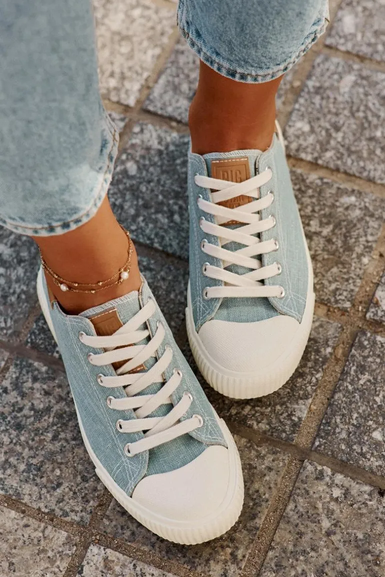 Materiałowe Trampki Damskie Big Star RR274796 Niebieskie