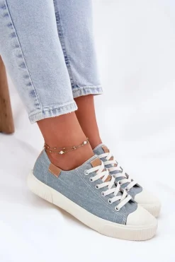 Materiałowe Trampki Damskie Big Star RR274796 Niebieskie