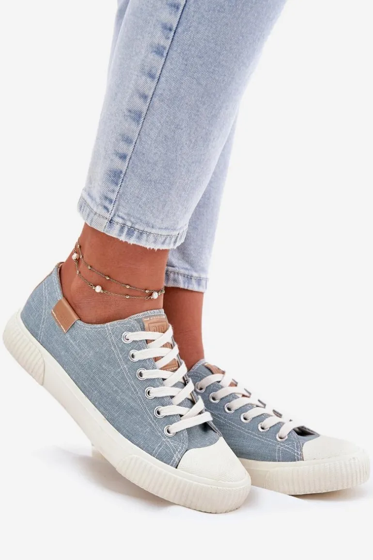 Materiałowe Trampki Damskie Big Star RR274796 Niebieskie