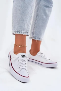 Materiałowe Trampki Damskie Lee Cooper LCW-25-02-3296L Białe