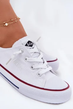 Materiałowe Trampki Damskie Lee Cooper LCW-25-02-3296L Białe