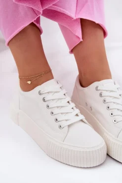 Materiałowe Trampki Damskie Big Star RR274405 Białe