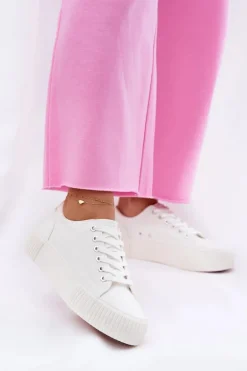 Materiałowe Trampki Damskie Big Star RR274405 Białe