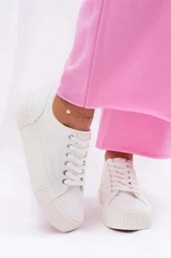 Materiałowe Trampki Damskie Big Star RR274405 Białe