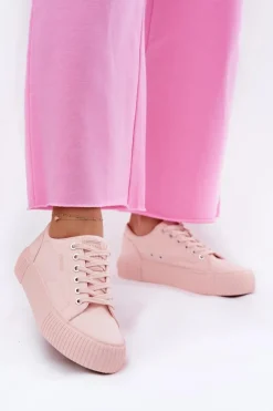 Materiałowe Trampki Damskie Big Star RR274404 Różowe