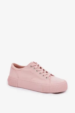 Materiałowe Trampki Damskie Big Star RR274404 Różowe