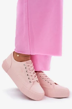 Materiałowe Trampki Damskie Big Star RR274404 Różowe