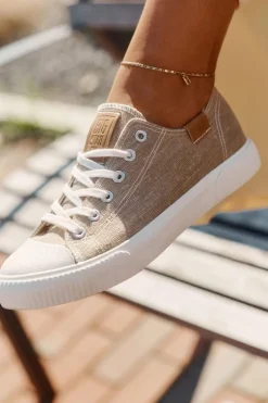 Materiałowe Trampki Damskie Big Star RR274795 Beżowe