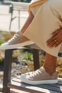 Materiałowe Trampki Damskie Big Star RR274795 Beżowe