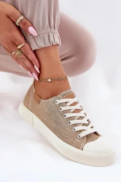 Materiałowe Trampki Damskie Big Star RR274795 Beżowe