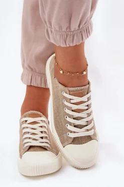 Materiałowe Trampki Damskie Big Star RR274795 Beżowe