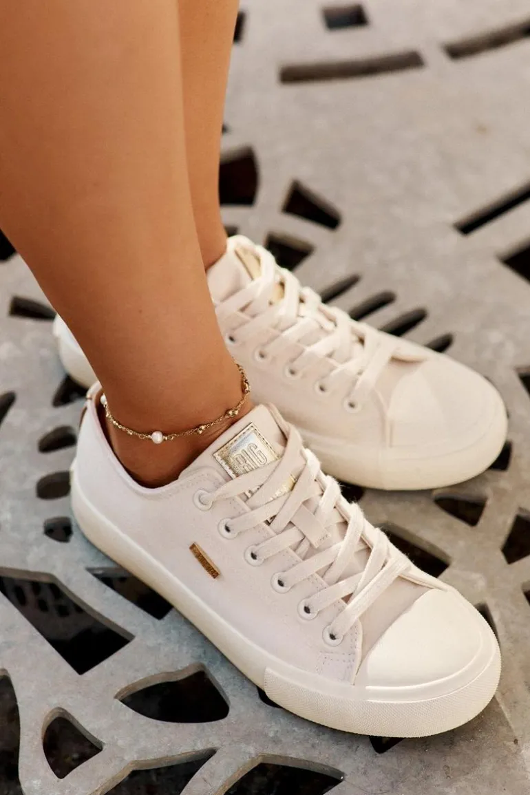 Materiałowe Trampki Damskie Big Star RR274768 Beżowe