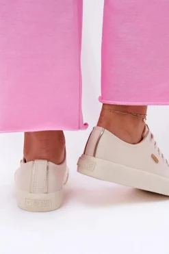 Materiałowe Trampki Damskie Big Star RR274768 Beżowe