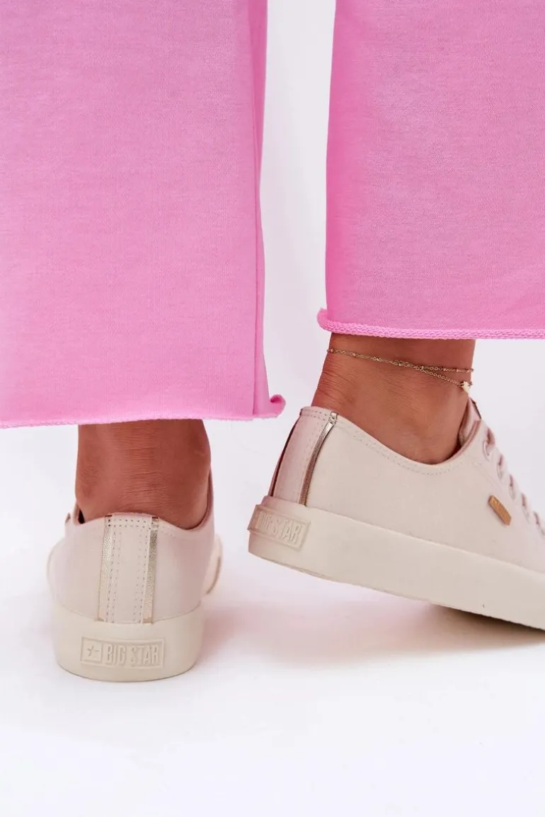 Materiałowe Trampki Damskie Big Star RR274768 Beżowe